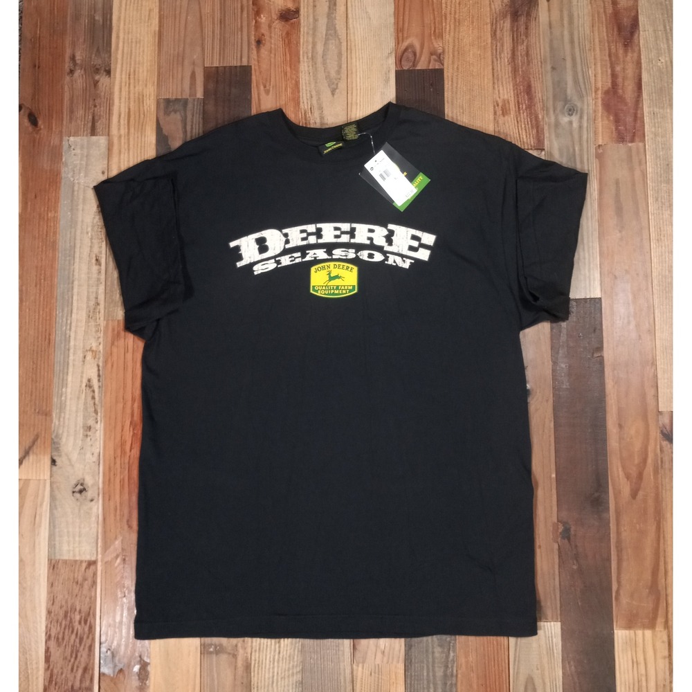 John Deere Deere Season Mens Black Graphic T-Shirt Short Sleeve Logo Tee New NWT